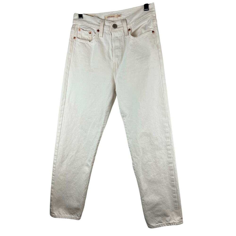 Levi’s Premium Wedgie Straight White Jeans W25 L28 High Rise Cotton